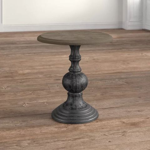 Modern Pedestal Accent Table | Homeideasusa pertaining to Remy Solid Wood And Iron Modern Pedestal Accent Tables (Set Of 2), White